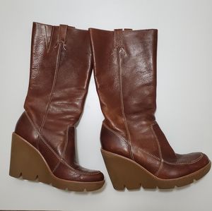 ****SOLD**** MICHAEL KORS Leather Wedge Knee High Boot Gum